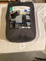 Mainstays Bed-in-a-Bag 5 piece bedding set packed in black fabric bag showing front label and product details.