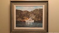 Framed painting on wall