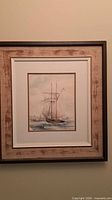 Framed watercolour painting full view