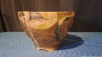 Side view showing burl grain and voids