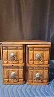 front view showing four drawers with ring pulls