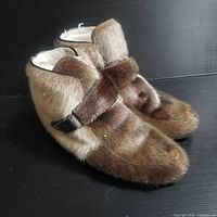 Pair of brown fur Blondo winter boots with fleece lining, size US 8