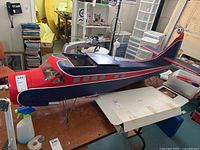 Front-left view of assembled fuselage on table showing fuselage length and exterior finish