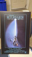 Front view showing the Return of the Jedi poster artwork on the wooden plaque.