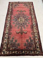 Full view of rug showing overall design with central medallion and border