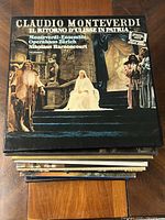Stack of 16 separate LP records including Claudio Monteverdi's 'Il Ritorno d'Ulisse in Patria'