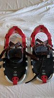 Pair of TUBBS snowshoes showing the full top view with bindings and straps.