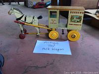 Full side view of horse and wagon