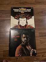 Top side view of Puccini Turandot box set with illustrated cover showing performers' faces and names