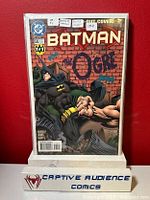Front cover of Batman #535 comic book with gatefold variant and die-cut cover displayed in plastic sleeve against red background.