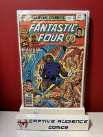 Front cover image of Fantastic Four #215 Marvel comic book showing the title, price, issue number, and artwork featuring Blastaar and Fantastic Four characters.