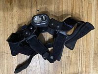 Knee brace showcasing the overall structure including adjustable strap system and hinge mechanism.