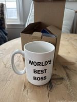Mug showing 'WORLD'S BEST BOSS' text side