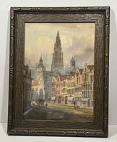 Full front view showing composition and decorative carved gilt wood frame