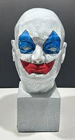 Front view of the Danesi Art ceramic clown bust showing detailed painted face and texture.