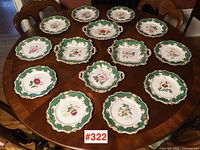 Overview of all 15 pieces arranged on table