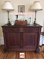 Full front view of the sideboard with surface items removed labeled #5