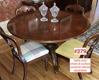 Full view of round table with chairs (chairs not included)