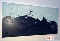 Wide front view of entire canvas showing abstract design and condition