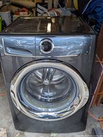 Front view showing door, control panel and overall cabinet condition