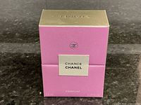 Front of the box showing size 7.5 ml and Chanel Chance Parfum branding
