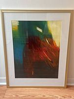 Full-frontal view of framed painting showing composition and frame