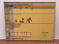 Full view of the vintage classroom board showing historical timeline and illustrations from 1789 to 2000.