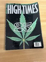Front cover showing the High Times 25th Anniversary Issue with a large cannabis leaf and '25' on a black background.