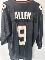 Full back view of black BC Lions football jersey showing player name ALLEN and number 9.