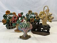 Front view of all six door stoppers arranged in two rows.