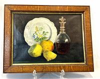 Front view of framed oil painting showing overall composition and frame