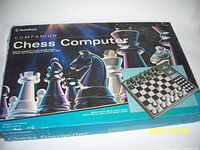 Front view of the Radio Shack Companion Chess Computer original box showing chess piece artwork and product branding.