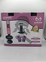 Box of Marwan Sport Ultimate Punching Bag Set showing product image and key specifications