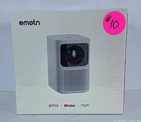 Sealed Emotn N1 retail box front with Netflix, YouTube, Prime Video logos and #10 sticker