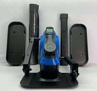 Top view of the elliptical pedals, digital display screen, and resistance dial showing the LifePro FlexStride Plus elliptical trainer fully assembled without additional parts.