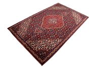 Diagonal view of full rug showing pile texture and pattern detail