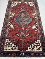 Full view of rug laid flat showing overall design and proportions