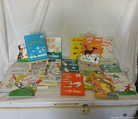 Overview of the 26 vintage Dr. Seuss books displayed with cover art visible showing a variety of titles.