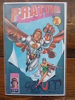 Front cover of the Dave Pratt Pratt Man #1 comic book showing superhero and 93 KUPD branding.