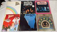 Six 12" LP album covers displayed together, showing KC and The Sunshine Band and Shanana records with various artistic covers.