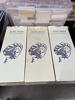 Three original Jeckle-Jansen Kunstlerpuppen doll boxes side by side