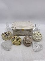 Wide shot showing all the items in the lot arranged together on a white background.