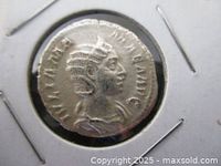 Obverse of silver denarius in 2x2 holder showing right-facing bust of Julia Domna with diadem and drapery