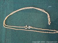 Rope chain laid out on green background showing full length and style
