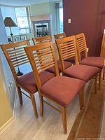 Group shot showing all six chairs in set