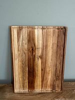 Front view of full cutting board showing size and wood grain