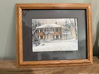 Front view of framed print showing artwork, mat and frame