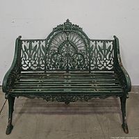 Front view of full bench showing overall design, dimensions and paint finish