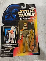 Original unopened Star Wars The Power of the Force Collection 1 package featuring Tatooine Stormtrooper action figure with weapon accessory.