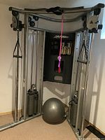 Front view of Life Fitness G7 system with stability ball